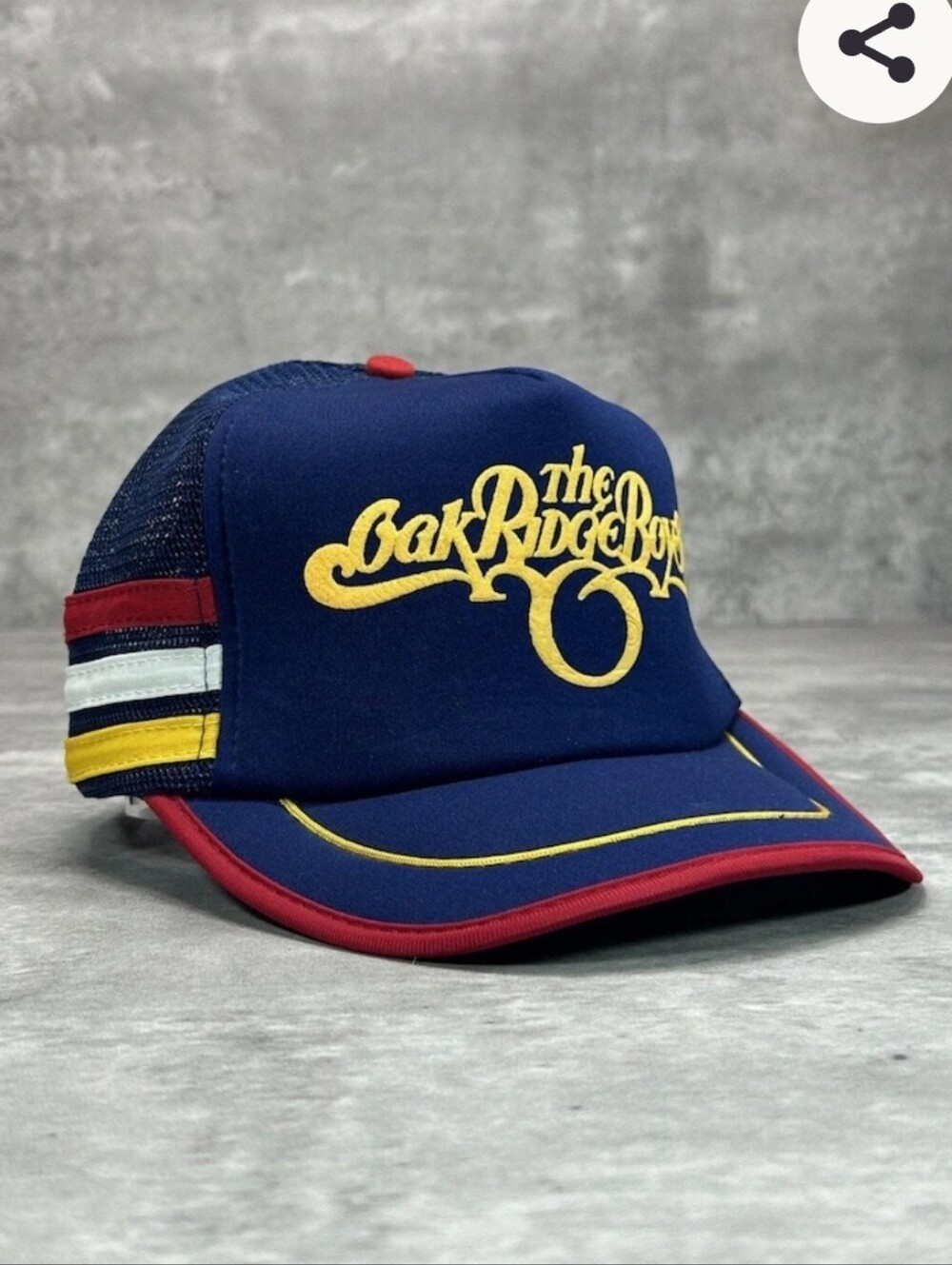 RARE Vintage THE OAK RIDGE BOYS Navy Blue Trucker Hat
